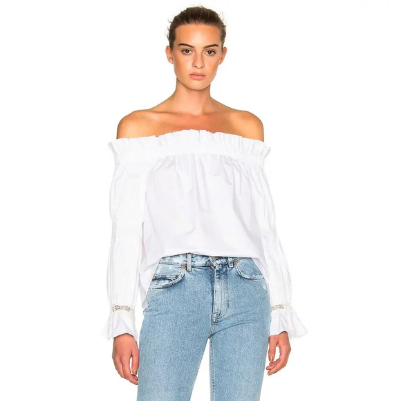 Alexis Tops - Alexis Ellen Off-The-Shoulder Top White Size L